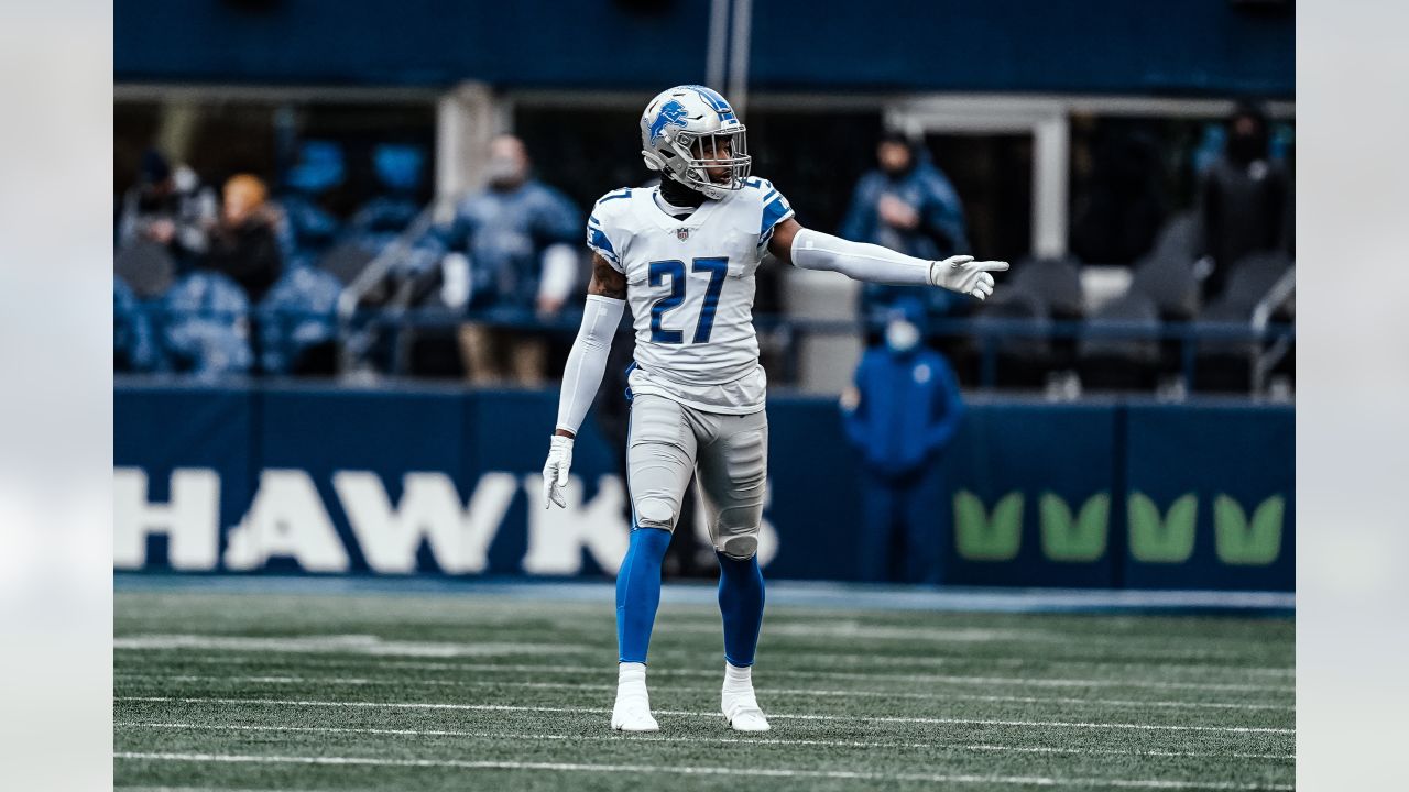 Atlanta Falcons vs Detroit Lions Cornerback Bobby Price (27) of the Detroit  Lions walks off the