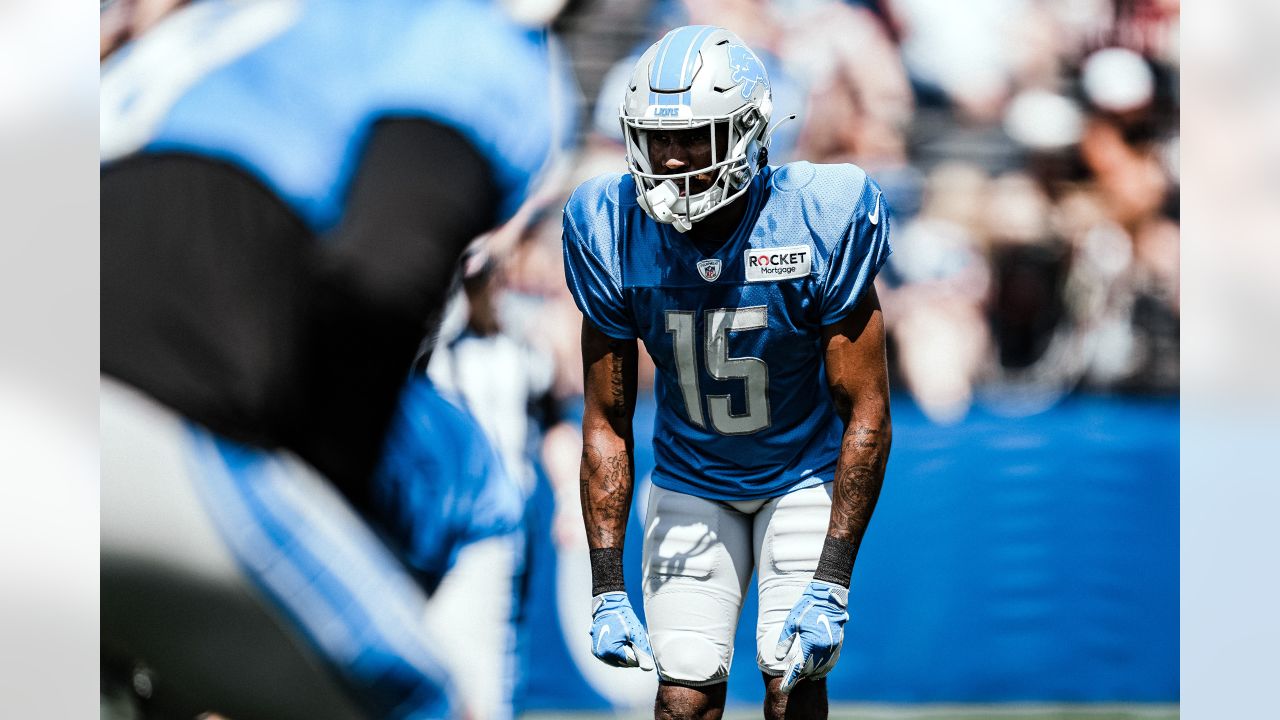 Maurice Alexander of the Detroit Lions looks on during the joint News  Photo - Getty Images