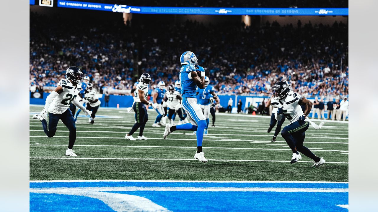 Seattle Seahawks wide receiver Tyler Lockett (16) celebrates as he scores a  touchdown against the Indianapolis Colts during the first half of an NFL  football game in Indianapolis, Sunday, Sept. 12, 2021. (