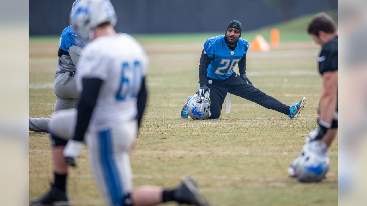 Detroit Lions defensive back Quandre Diggs (28) during practice at the Detroit Lions training facility on Thursday, Dec. 14, 2018 in Allen Park, Mich. (Detroit Lions via AP)