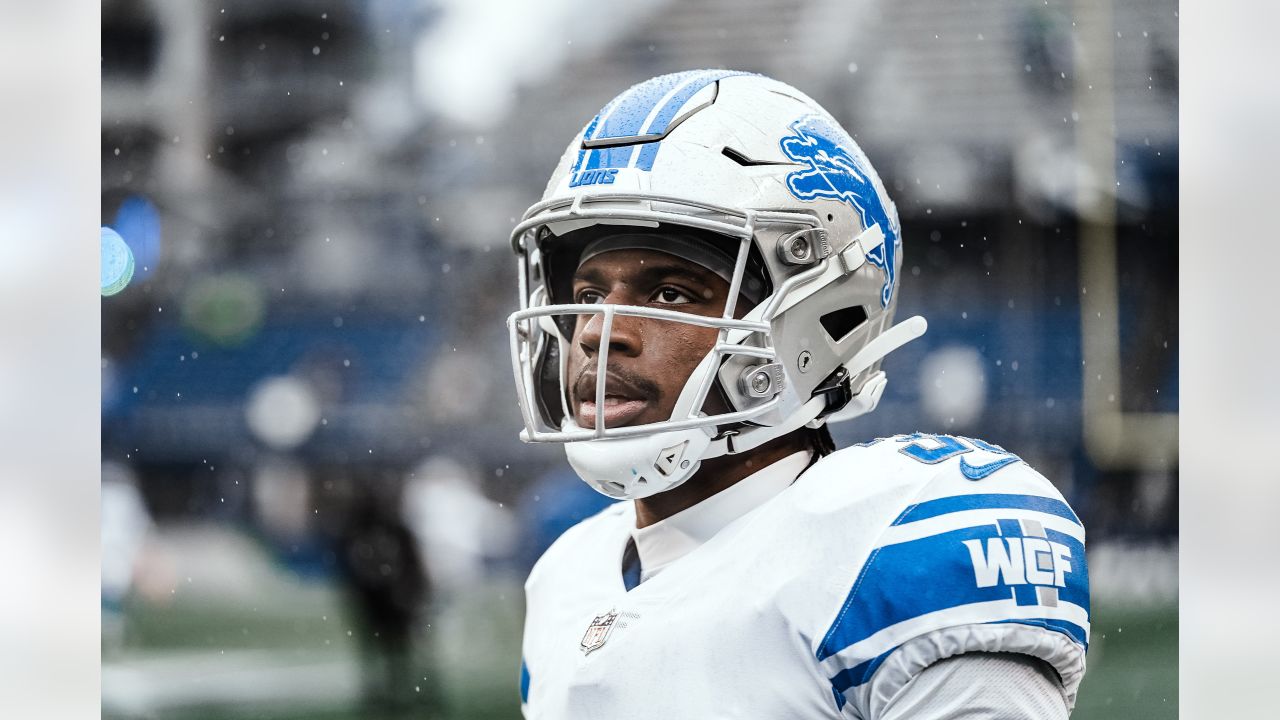 Detroit Lions wide receiver Amon-Ra St. Brown (14) is introduced before an  NFL football game against the Seattle Seahawks Sunday, Sept. 17, 2023, in  Detroit. (AP Photo/Duane Burleson Stock Photo - Alamy