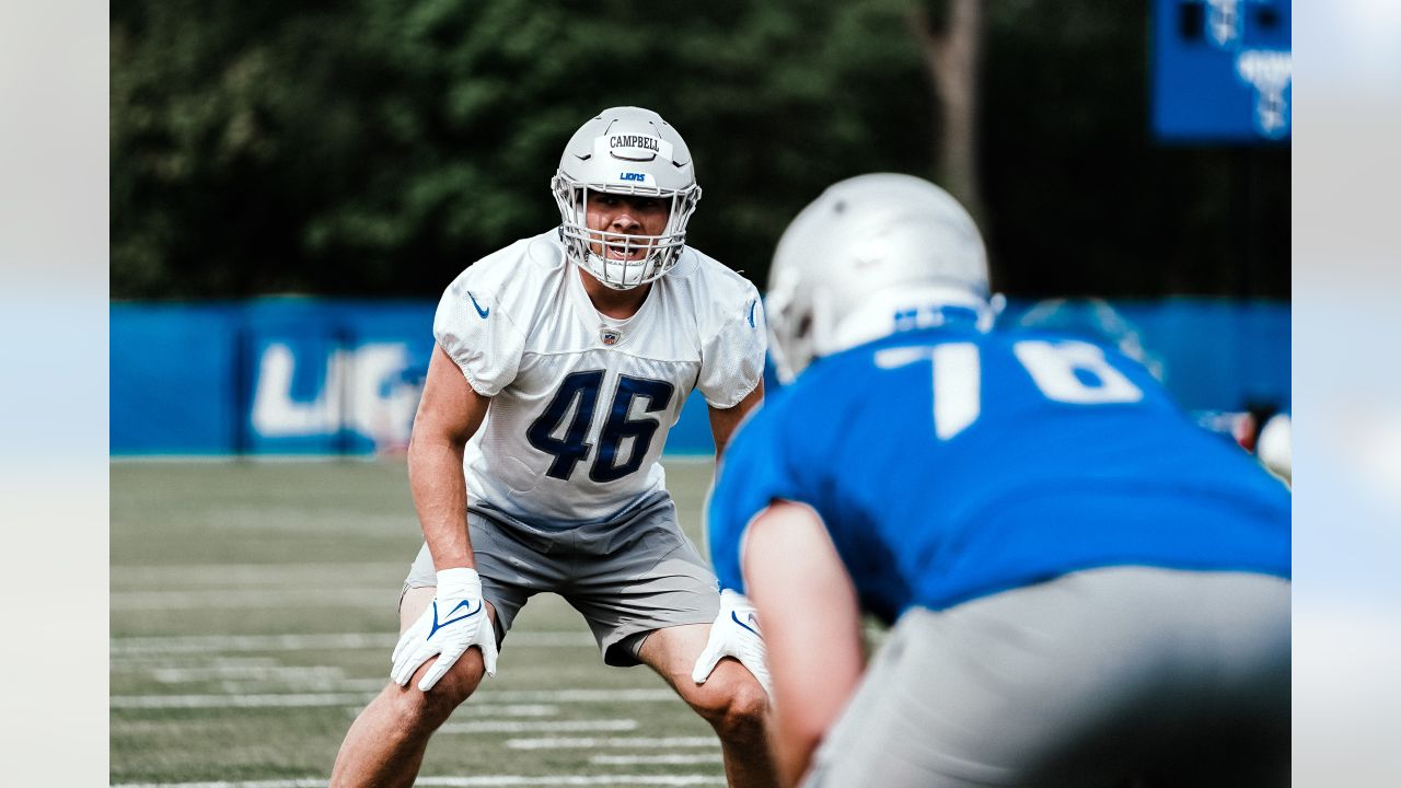 Detroit Lions defensive tackle Brodric Martin watches during an NFL  football rookie minicamp practice in Allen Park, Mich., Saturday, May 13,  2023. (AP Photo/Paul Sancya Stock Photo - Alamy