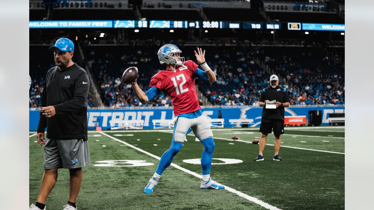 ALLEN PARK, MI - AUGUST 05: Detroit Lions WR Kalil Pimpleton (83) in action  during Lions training camp on August 5, 2022 at Detroit Lions Training Camp  in Allen Park, MI (Photo