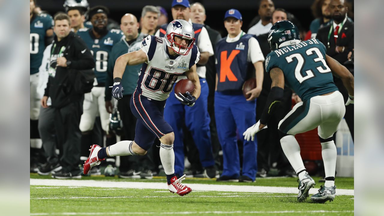 New England Patriots wide receiver Danny Amendola (L) catches game