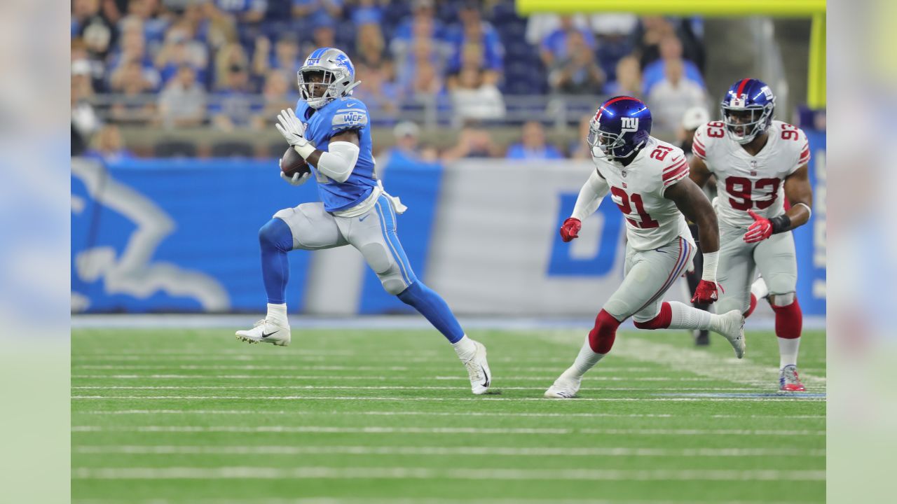 New York Giants vs Detroit Lions Roary the Detroit Lions mascot appears  during an NFL, American