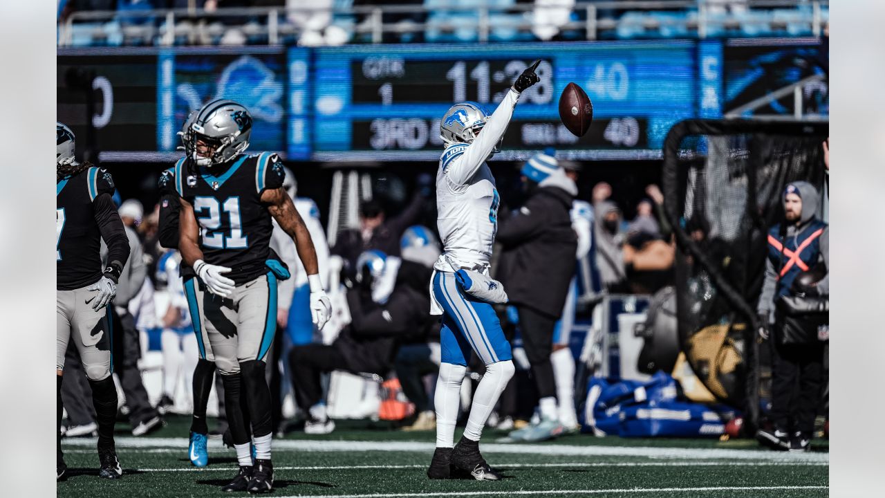 Detroit Lions running back Craig Reynolds (13) looks on against the  Carolina Panthers during a preseason NFL football game Friday, Aug. 25,  2023, in Charlotte, N.C. (AP Photo/Jacob Kupferman Stock Photo - Alamy