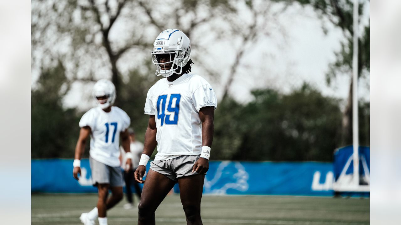 Detroit Lions defensive tackle Brodric Martin watches during an NFL  football rookie minicamp practice in Allen Park, Mich., Saturday, May 13,  2023. (AP Photo/Paul Sancya Stock Photo - Alamy