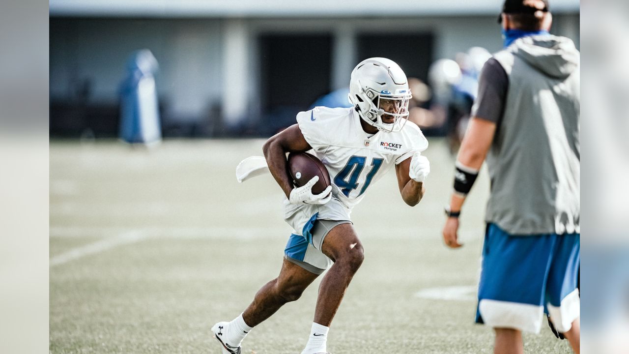 Detroit Lions running back Jason Huntley (41) during training camp practice at the Training Facility in Allen Park, MI on August 13, 2020. (Jeff Nguyen/Detroit Lions)