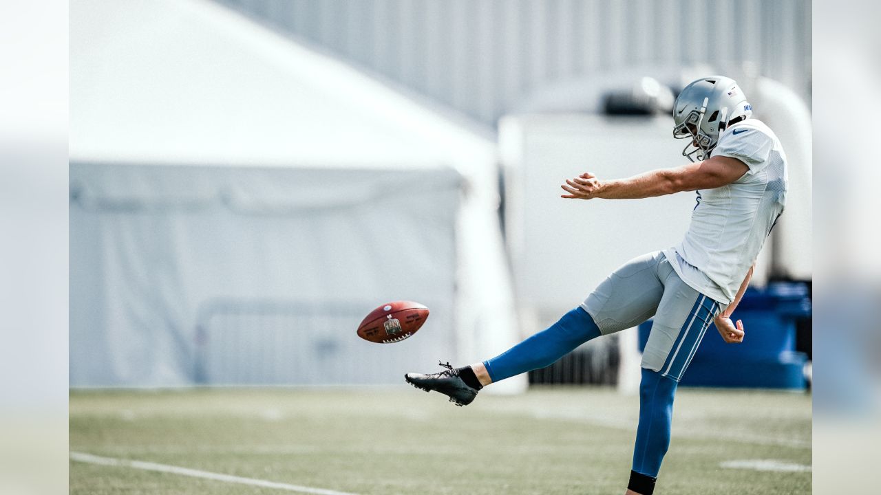 Detroit Lions punter Arryn Siposs (2) during training camp practice at the Training Facility in Allen Park, MI on August 17, 2020. (Jeff Nguyen/Detroit Lions)