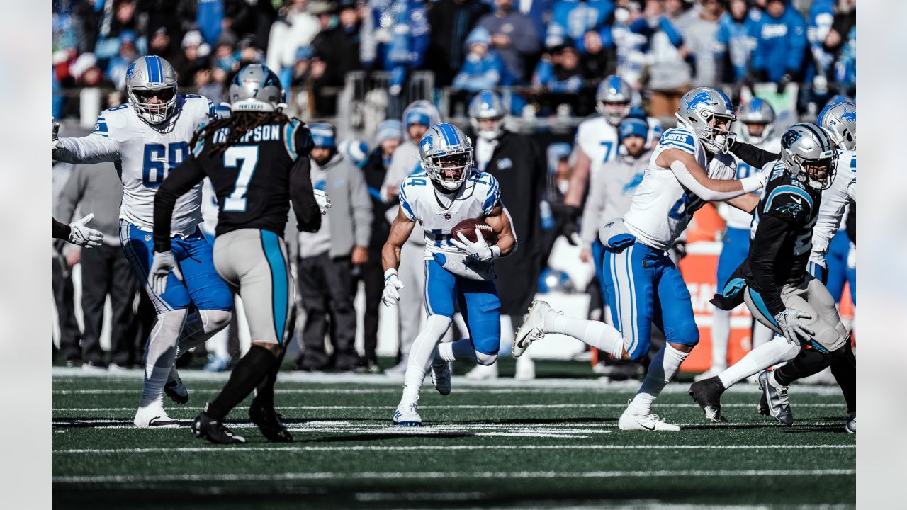 Detroit Lions running back Craig Reynolds (13) looks on against the  Carolina Panthers during a preseason NFL football game Friday, Aug. 25,  2023, in Charlotte, N.C. (AP Photo/Jacob Kupferman Stock Photo - Alamy