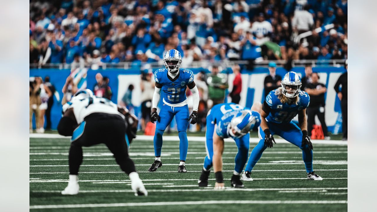 DETROIT, MI - OCTOBER 30: Detroit Lions linebacker Malcolm Rodriguez (44)  walks off of the field at the conclusion of an NFL football game between  the Miami Dolphins and the Detroit Lions