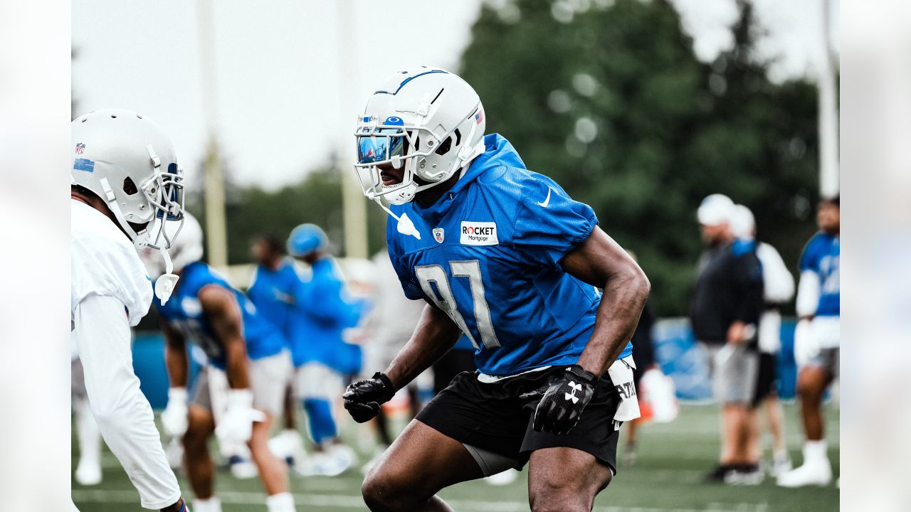 Detroit Lions wide receiver DJ Chark runs after a catch during an NFL  football practice in Allen Park, Mich., Thursday, May 26, 2022. (AP  Photo/Paul Sancya Stock Photo - Alamy