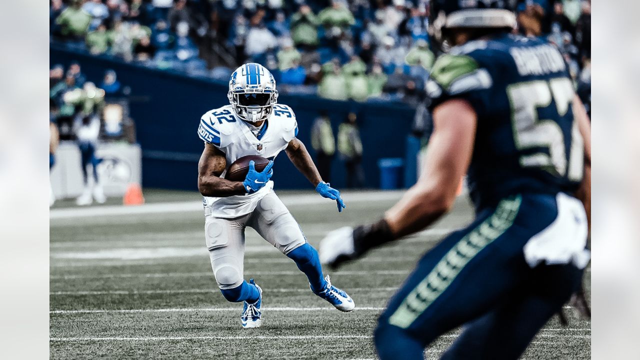 Detroit Lions wide receiver Amon-Ra St. Brown (14) runs a route on offense  against the Seattle Seahawks during an NFL football game at Ford Field in  Detroit, Sunday, Sept. 17, 2023. (AP