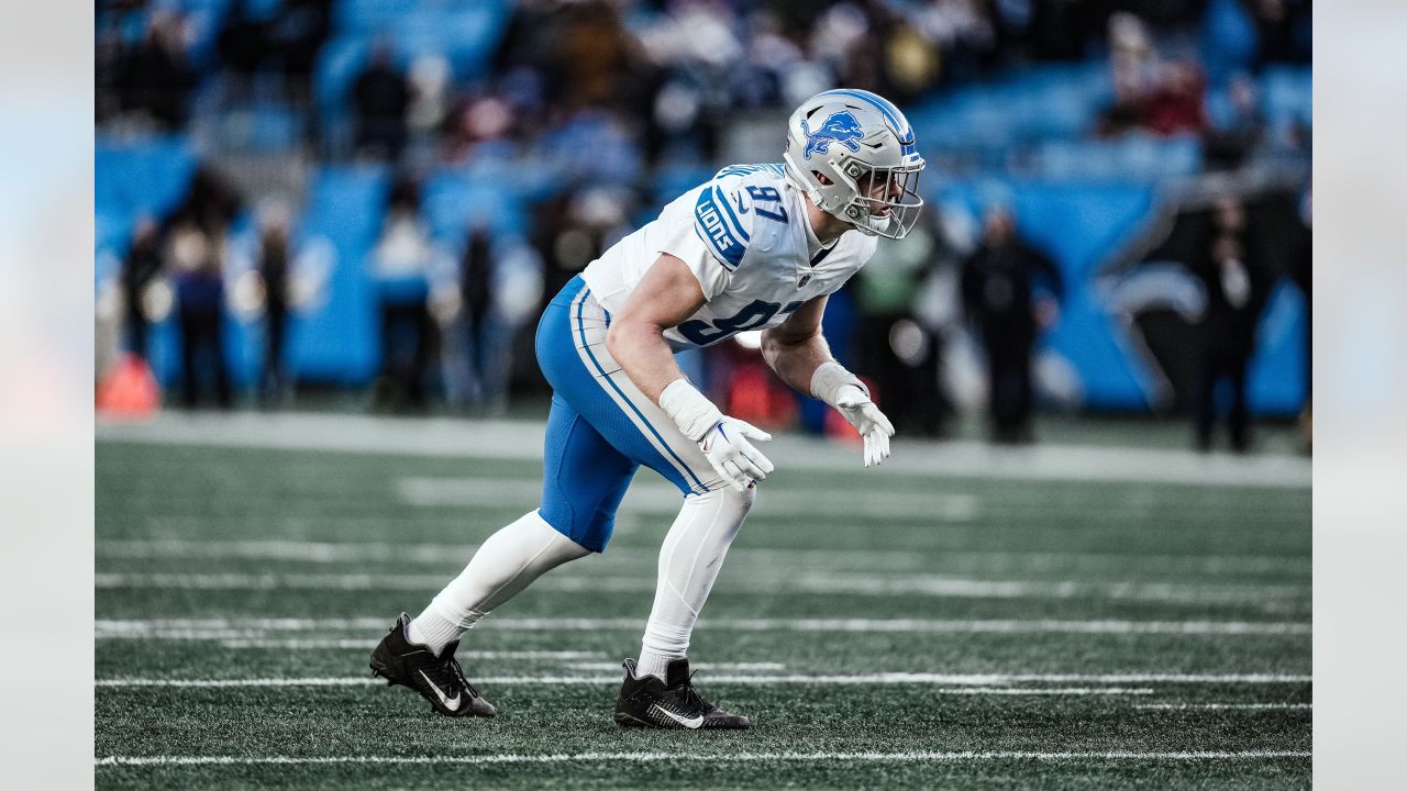 CHARLOTTE, NC - DECEMBER 24: Detroit Lions quarterback Jared Goff (16)  during an NFL football game between the Detroit Lions and the Carolina  Panthers on December 24, 2022, at Bank of America