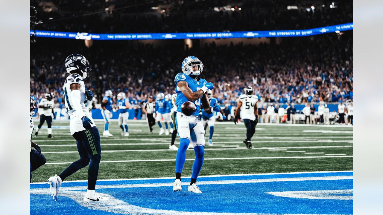 Seattle Seahawks wide receiver Tyler Lockett (16) celebrates as he scores a  touchdown against the Indianapolis Colts during the first half of an NFL  football game in Indianapolis, Sunday, Sept. 12, 2021. (