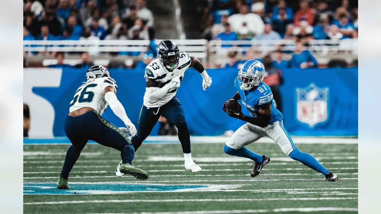 Detroit Lions' T.J. Hockenson celebrates his touchdown catch with Trinity  Benson (17) during the first half of an NFL football game Monday, Sept. 20,  2021, in Green Bay, Wis. (AP Photo/Morry Gash