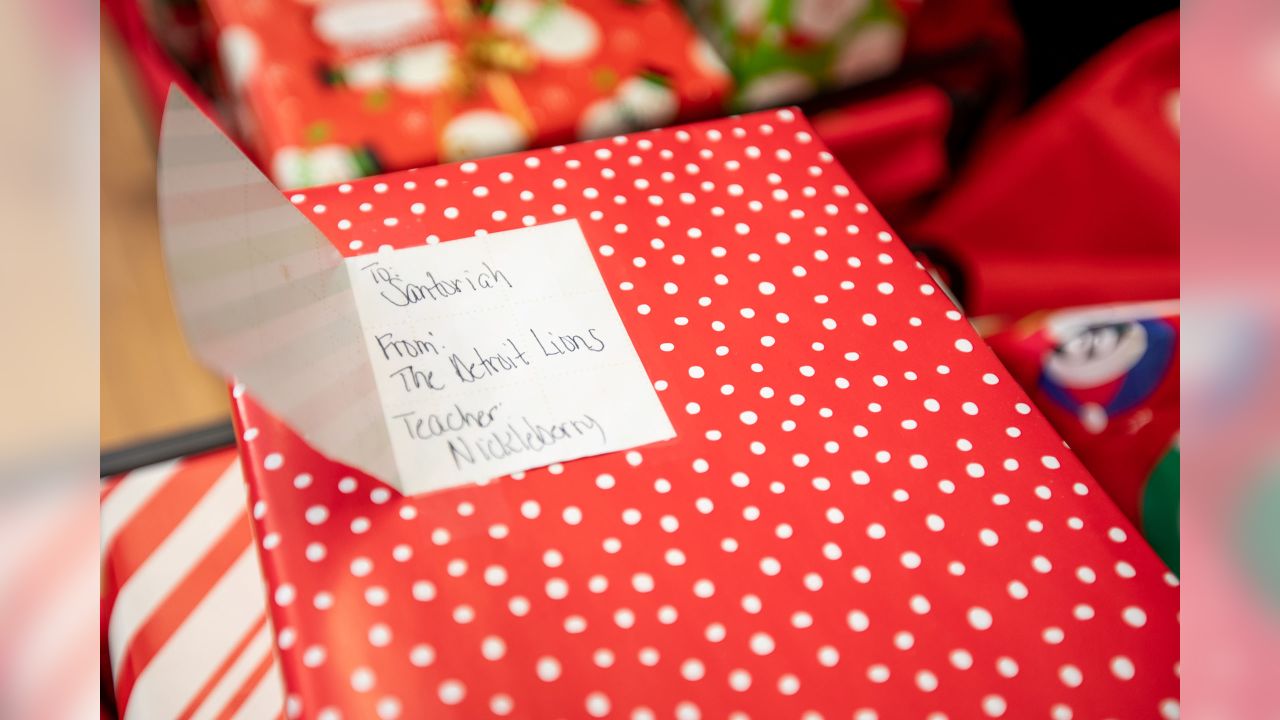 Holiday gifts for students at Mary McLeod Bethune Elementary-Middle School on Tuesday, Dec. 18, 2018 in Detroit.