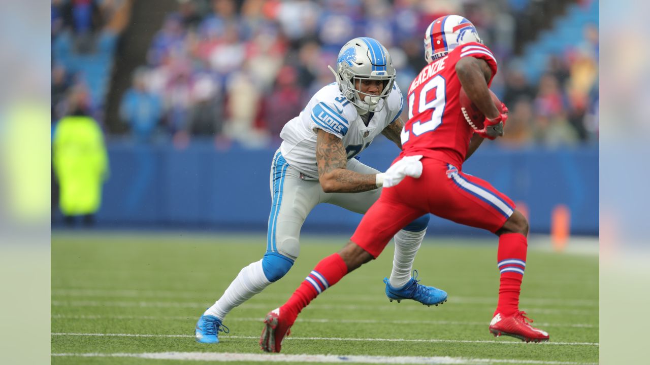 Detroit Lions cornerback Teez Tabor (30) lines up against the Minnesota  Vikings during an NFL football