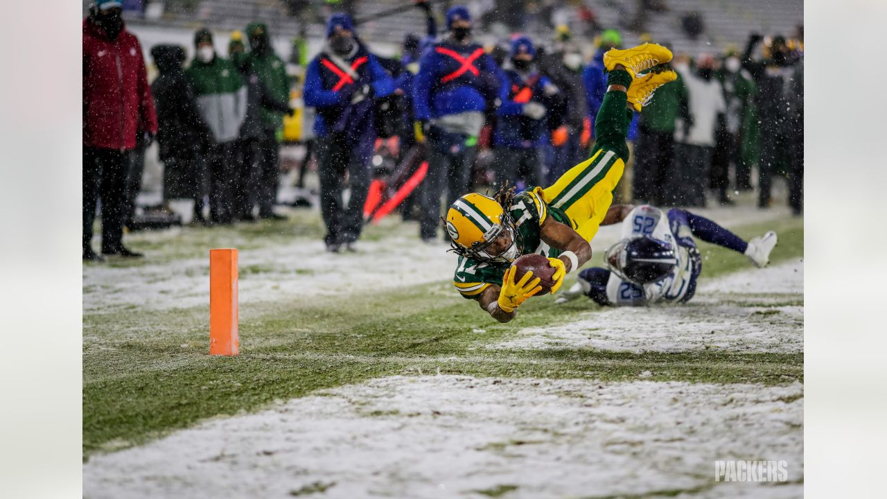 Packers Time Capsule: AJ Dillon plows through the snow in 2020 win over  Titans - Acme Packing Company