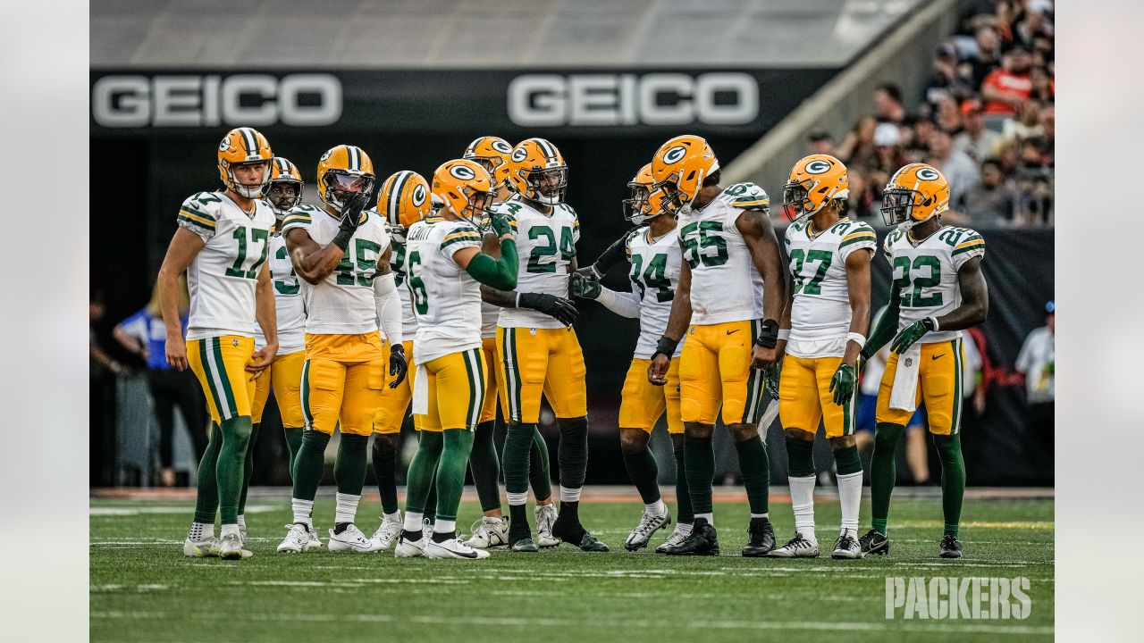 Cincinnati, USA. 11th Aug, 2023. August 11, 2023: Samori Toure (83) of the Green  Bay Packers running after catch during the NFL preseason game between the Green  Bay Packers and Cincinnati Bengals