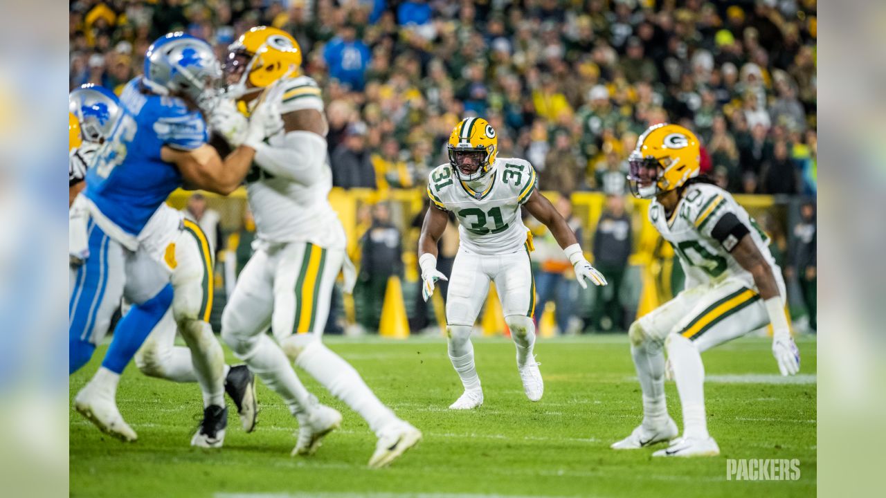 ASHWAUBENON, WI - AUGUST 05: Green Bay Packers wide receiver Allen Lazard  (13) grabs his helmet during Green Bay Packers Family Night at Lambeau  Field, on August 5, 2022 in Green Bay