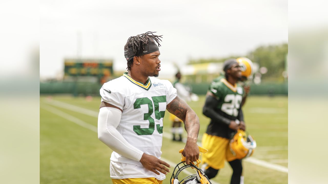 Green Bay Packers Lane Taylor participates in an NFL football practice  Tuesday May 23, 2017, in Green Bay, Wis. (AP Photo/Matt Ludtke Stock Photo  - Alamy