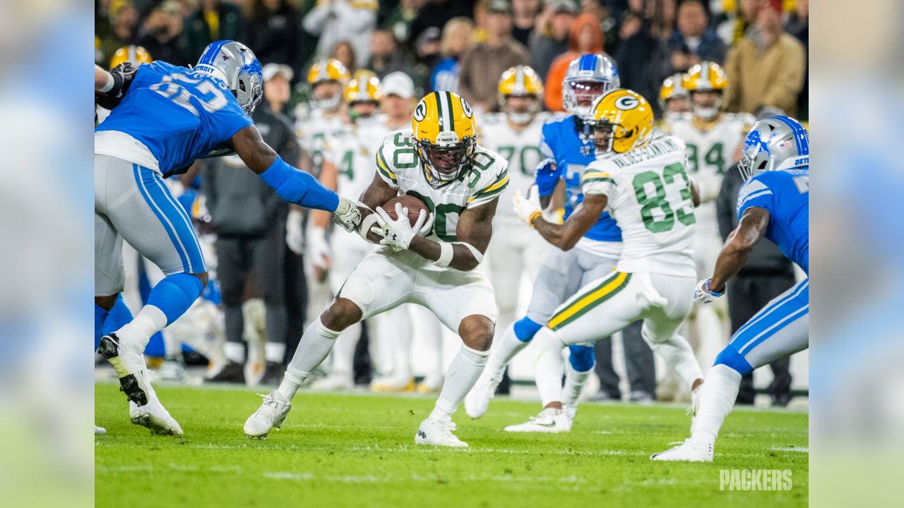 Green Bay Packers wide receiver Allen Lazard catches during pregame of an  NFL football game against the Detroit Lions, Sunday, Nov. 6, 2022, in  Detroit. (AP Photo/Duane Burleson Stock Photo - Alamy