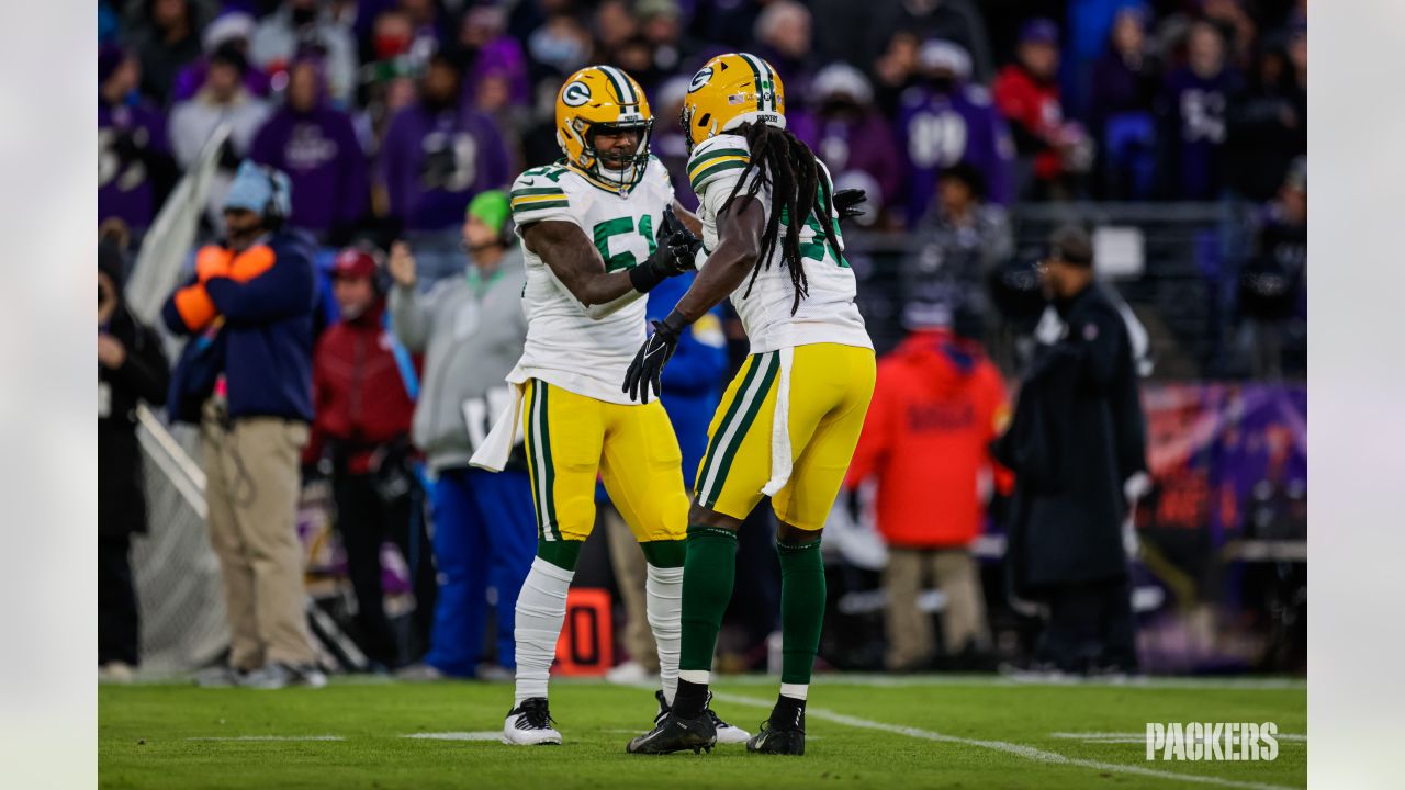 BALTIMORE, MD - DECEMBER 19: Packers wide receiver Davante Adams (17) runs  after a catch during the Green Bay Packers versus Baltimore Ravens NFL game  at M&T Bank Stadium on December 19