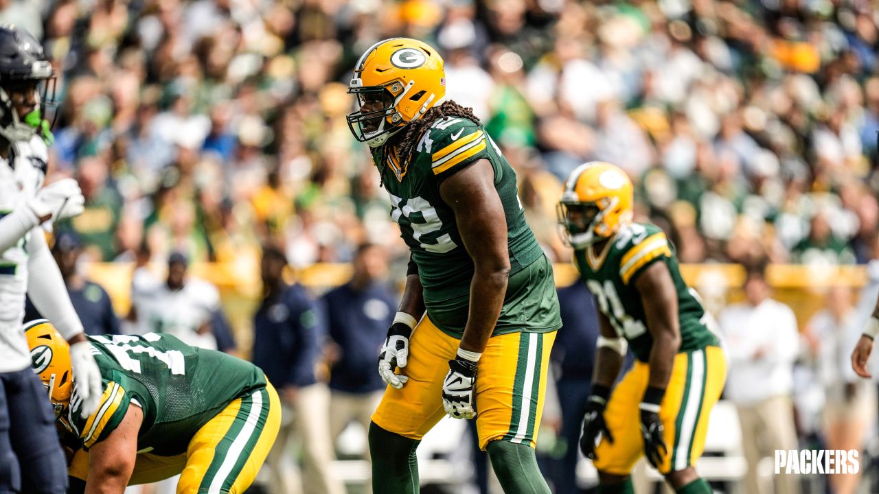 Green Bay Packers tackle Caleb Jones (72) blocks during an NFL