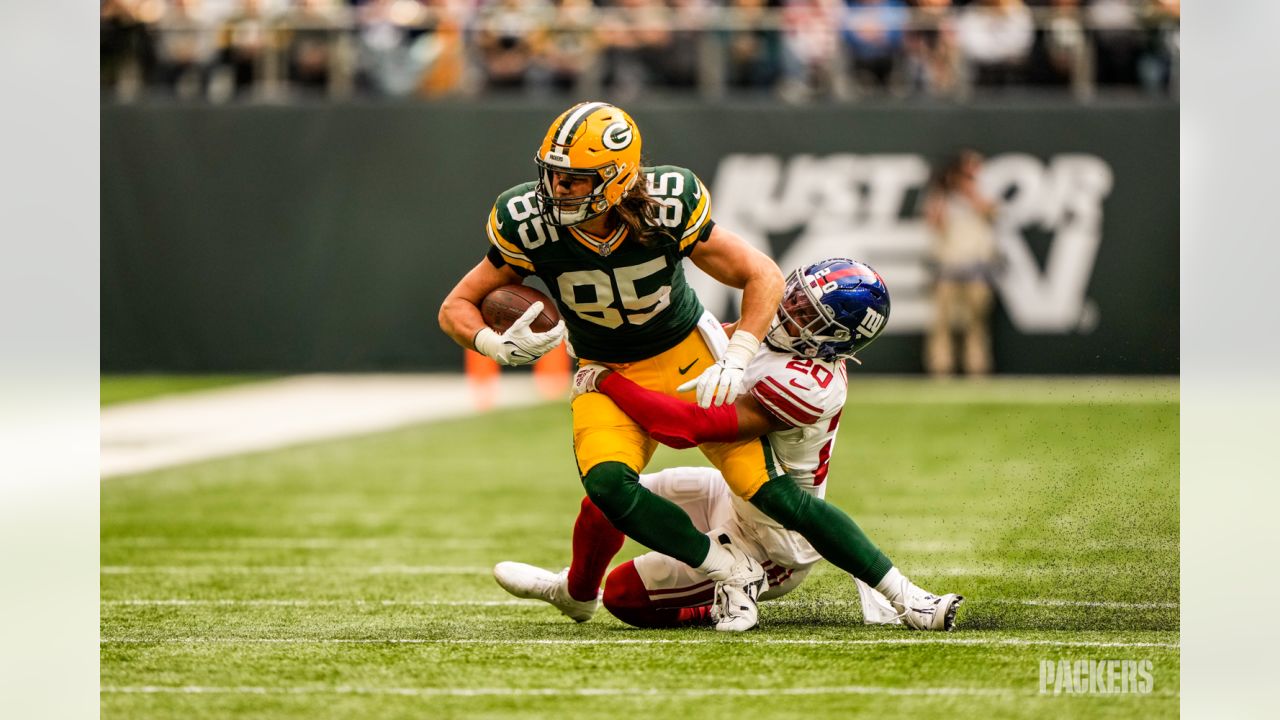 Green Bay Packers wide receiver Randall Cobb (18) reacts after making  yardage during the first quarter of an NFL game between the New York Giants  and the Green Bay Packers at the