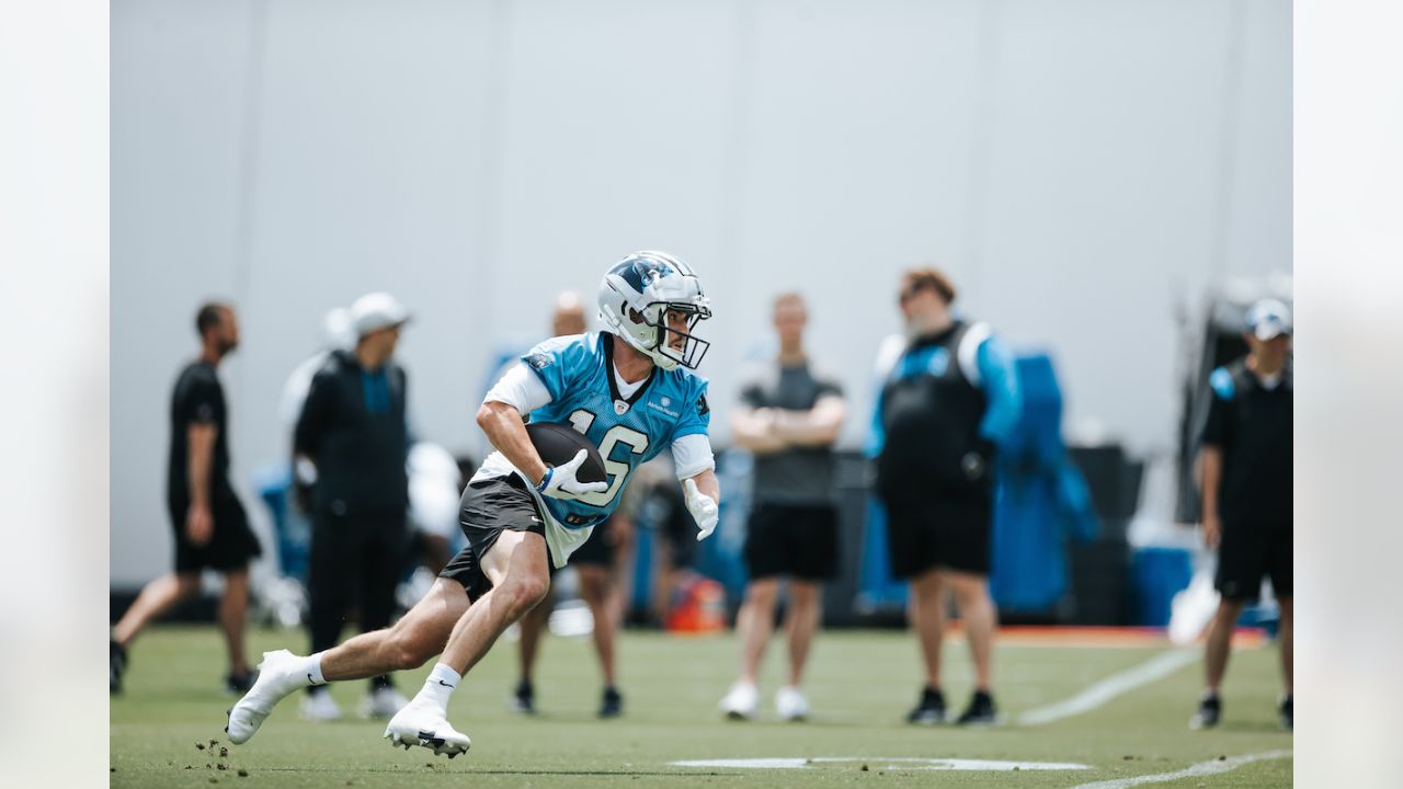 Carolina Panthers quarterback Bryce Young smiles during the NFL football  team's rookie minicamp, Saturday, May 13, 2023, in Charlotte, N.C. (AP  Photo/Chris Carlson Stock Photo - Alamy