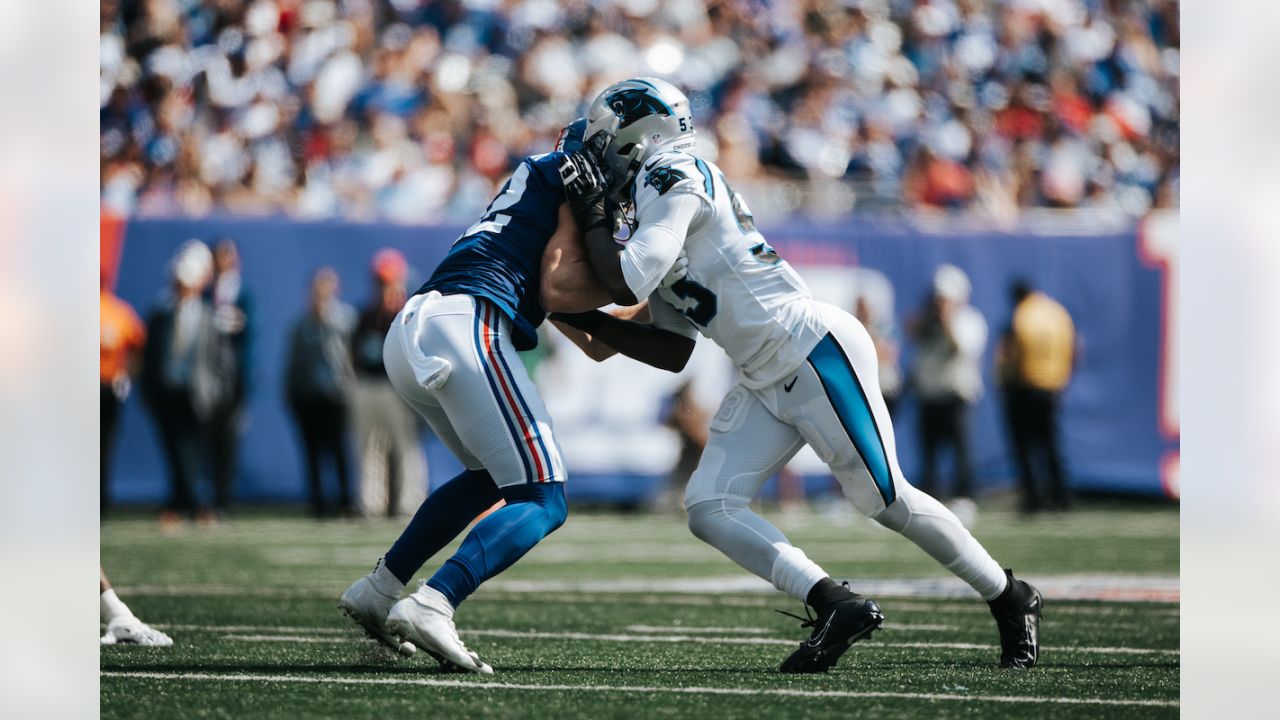 Carolina Panthers linebacker Arron Mosby (46) in action during an NFL  preseason football game against the Buffalo Bills, Saturday, Aug. 26, 2022,  in Charlotte, N.C. (AP Photo/Brian Westerholt Stock Photo - Alamy