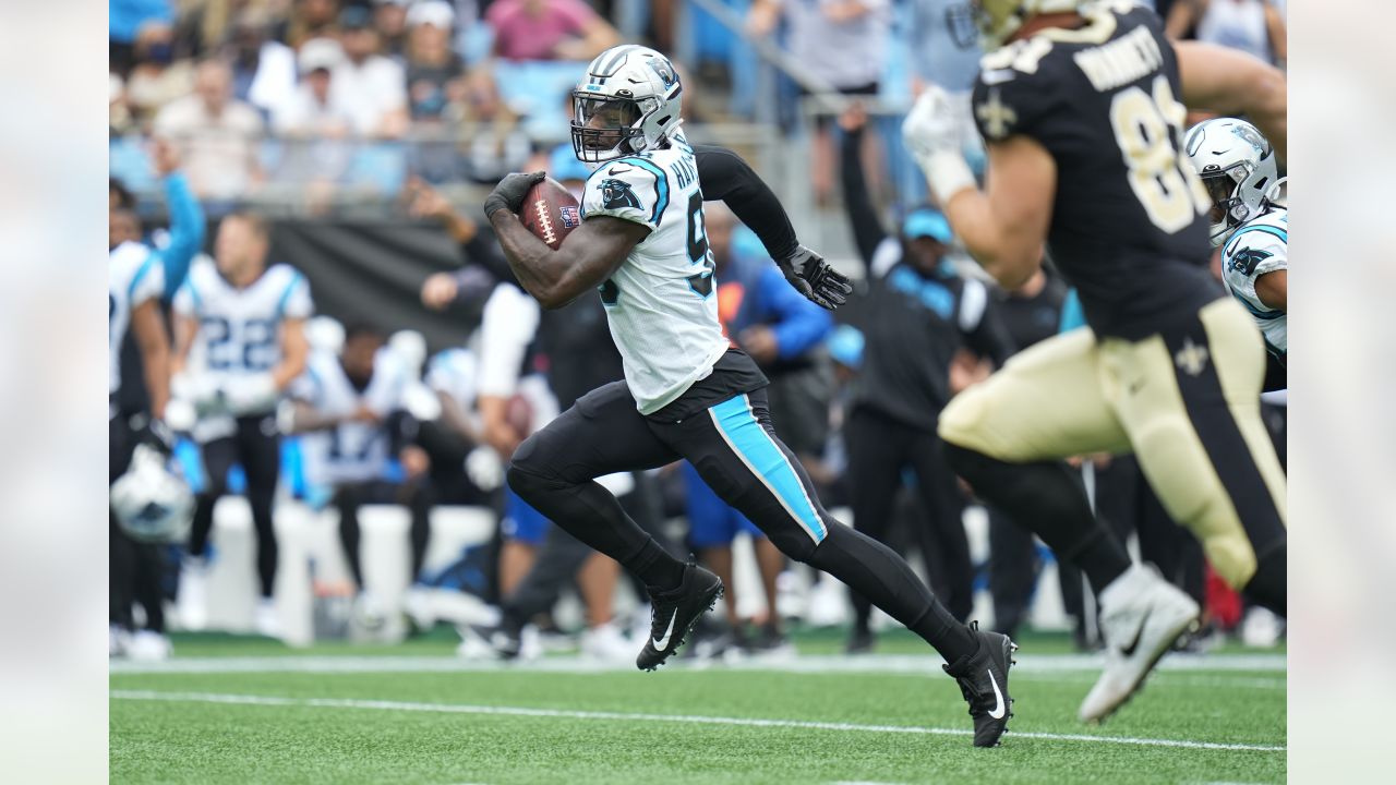 Carolina Panthers defensive end Marquis Haynes (98) runs against