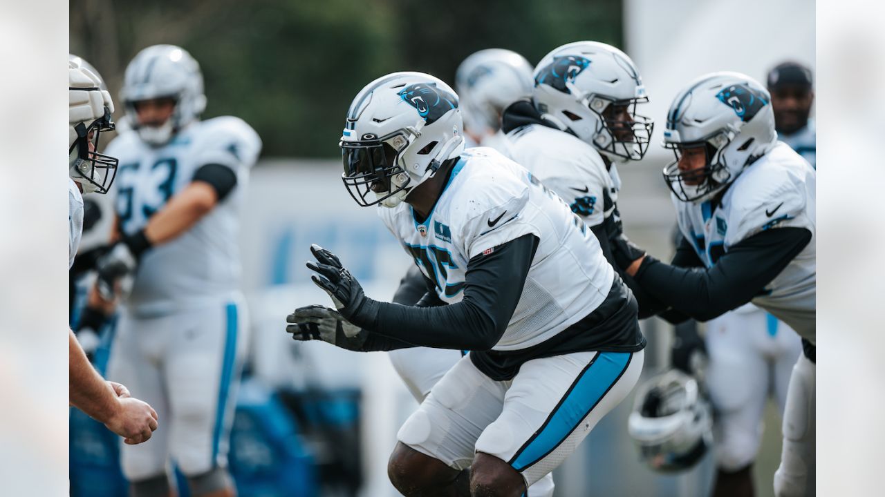 Sam Franklin Jr. #42 of the Carolina Panthers in action against