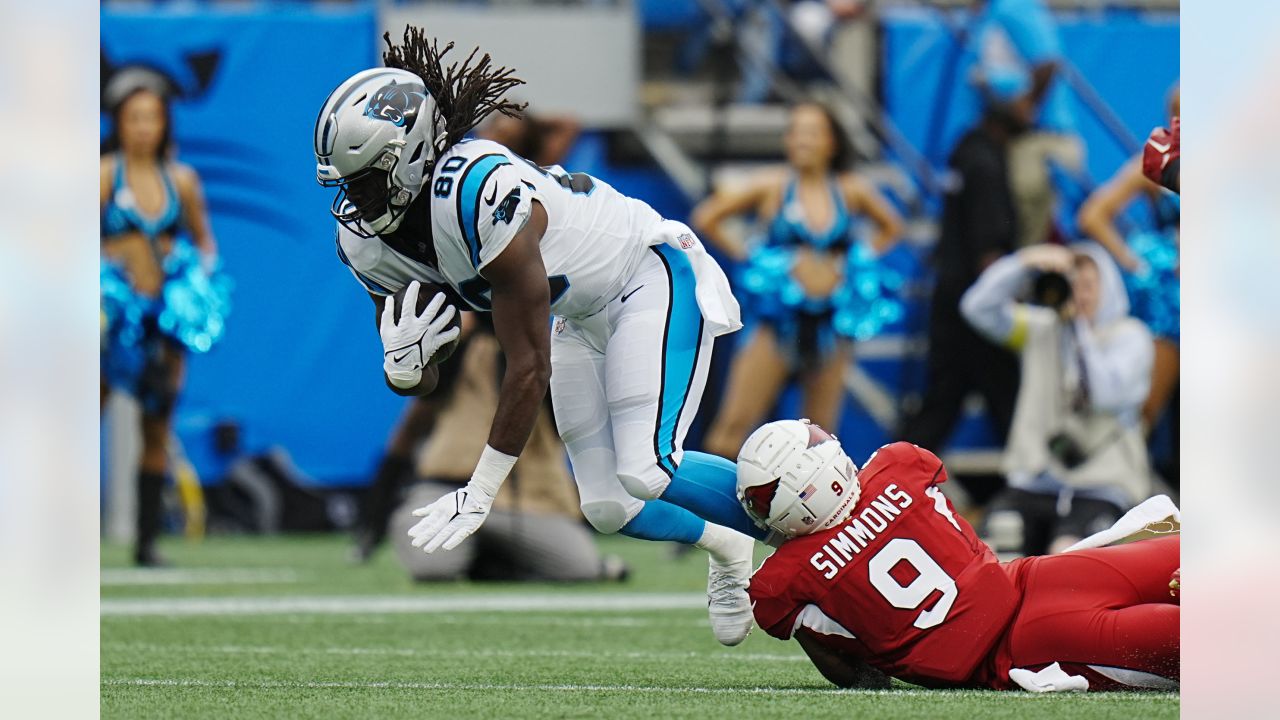 Carolina Panthers defensive back Kurt Coleman (20) after making an  interception during the NFL football game between the Indianapolis Colts  and the Carolina Panthers on Monday, Nov. 2, 2015 in Charlotte, NC.