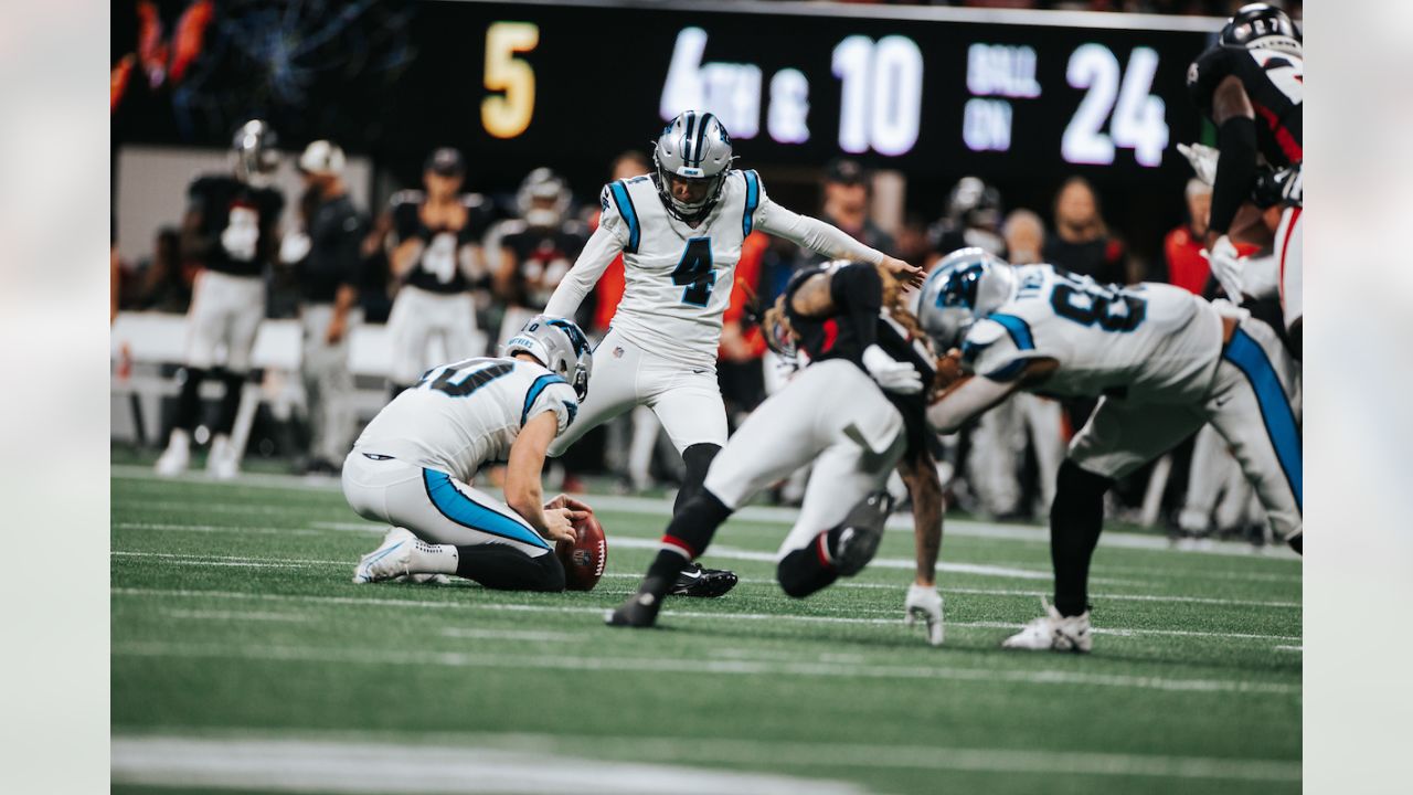 Eddy Pineiro of the Carolina Panthers celebrates with Johnny Hekker News  Photo - Getty Images