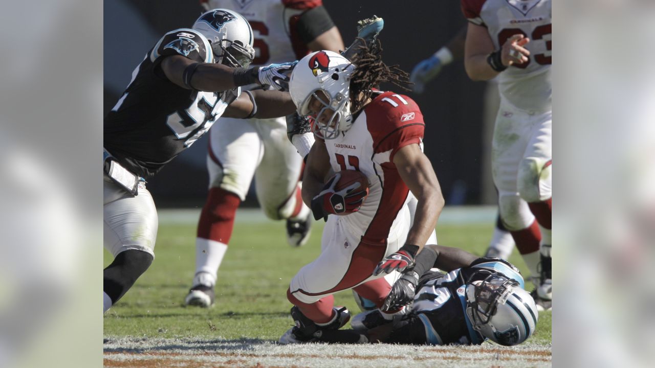 Arizona Cardinals linebacker Victor Dimukeje runs upfield against the Carolina  Panthers during an NFL football game in Charlotte, N.C., Sunday, Oct. 2,  2022. (AP Photo/Nell Redmond Stock Photo - Alamy