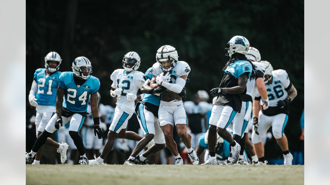 Carolina Panthers defensive end Kobe Jones (91) lines up on