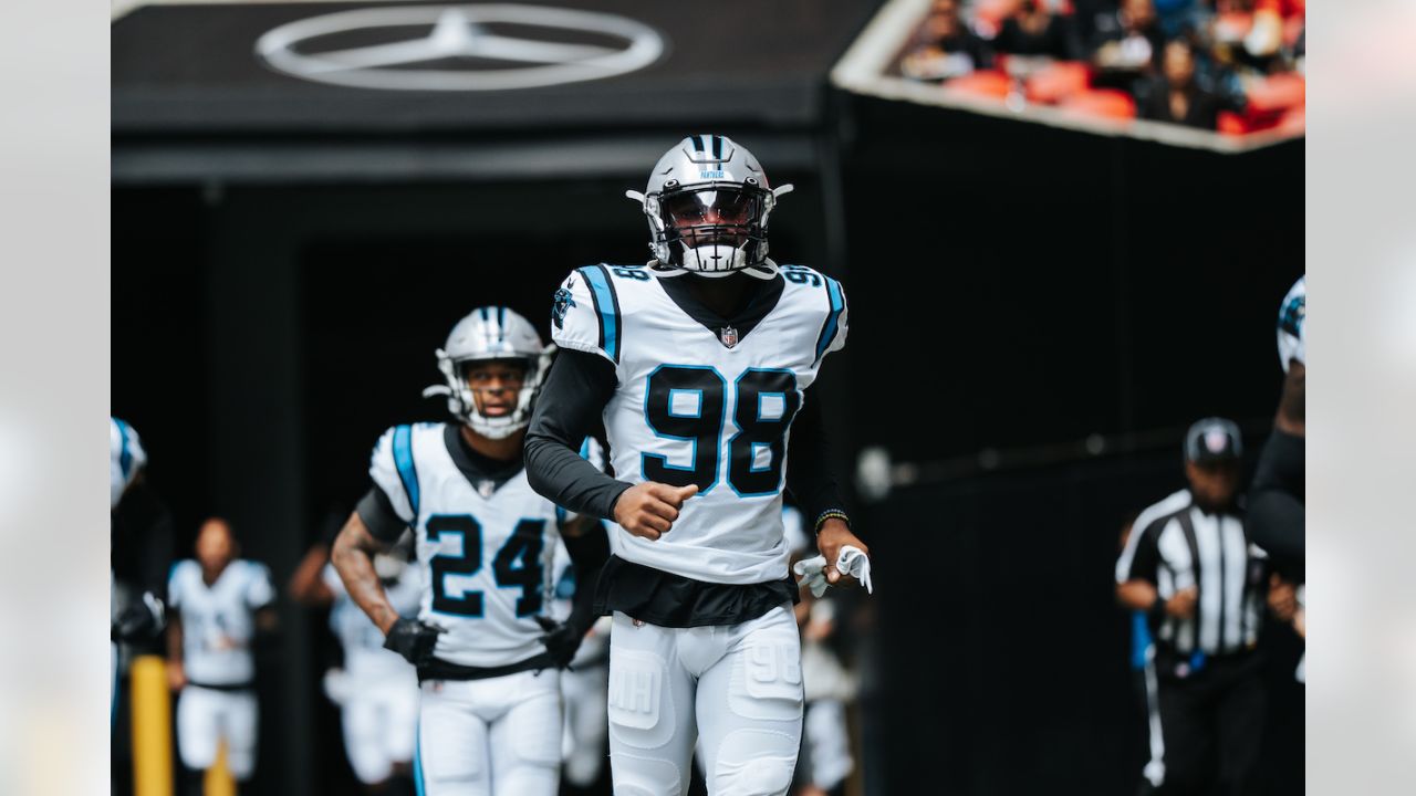 Brian Burns returns to Panthers practice in pads; status for Sunday's game  remains uncertain - The San Diego Union-Tribune