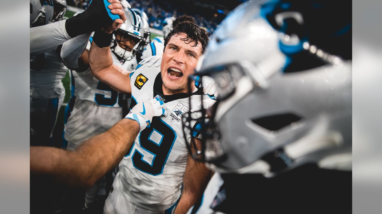 Carolina Panthers Luke Kuechly Cake. Chocolate cake filled with