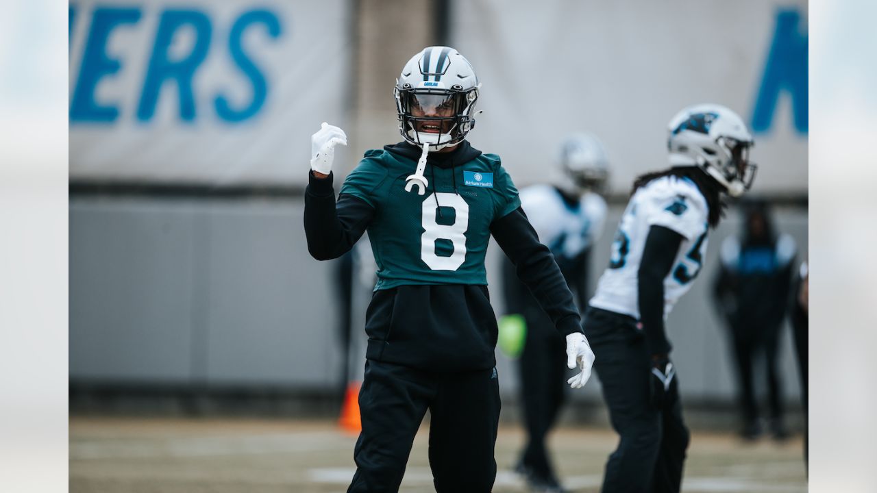 Carolina Panthers defensive end Kobe Jones (91) lines up on