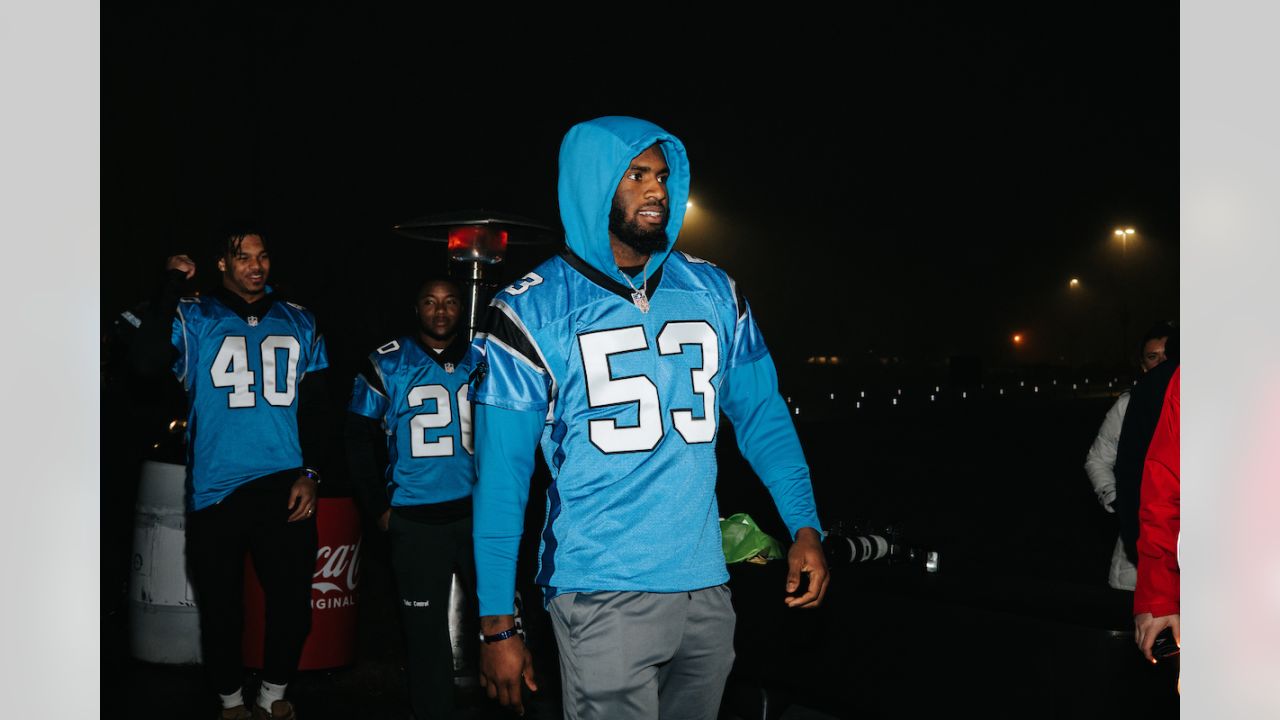 Carolina Panthers denim jacket — brought the joy