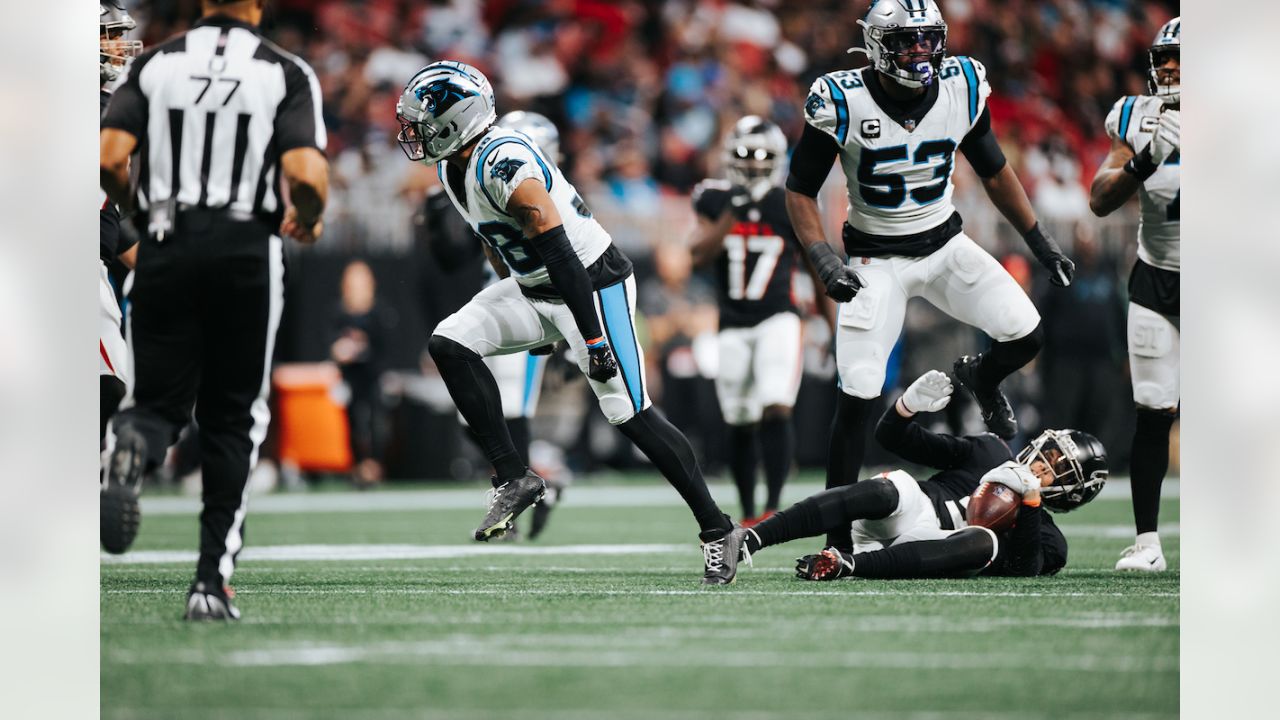 Carolina Panthers place kicker Eddy Pineiro warms up an NFL football game  against the Cleveland Browns on Sunday, Sept. 11, 2022, in Charlotte, N.C.  (AP Photo/Rusty Jones Stock Photo - Alamy