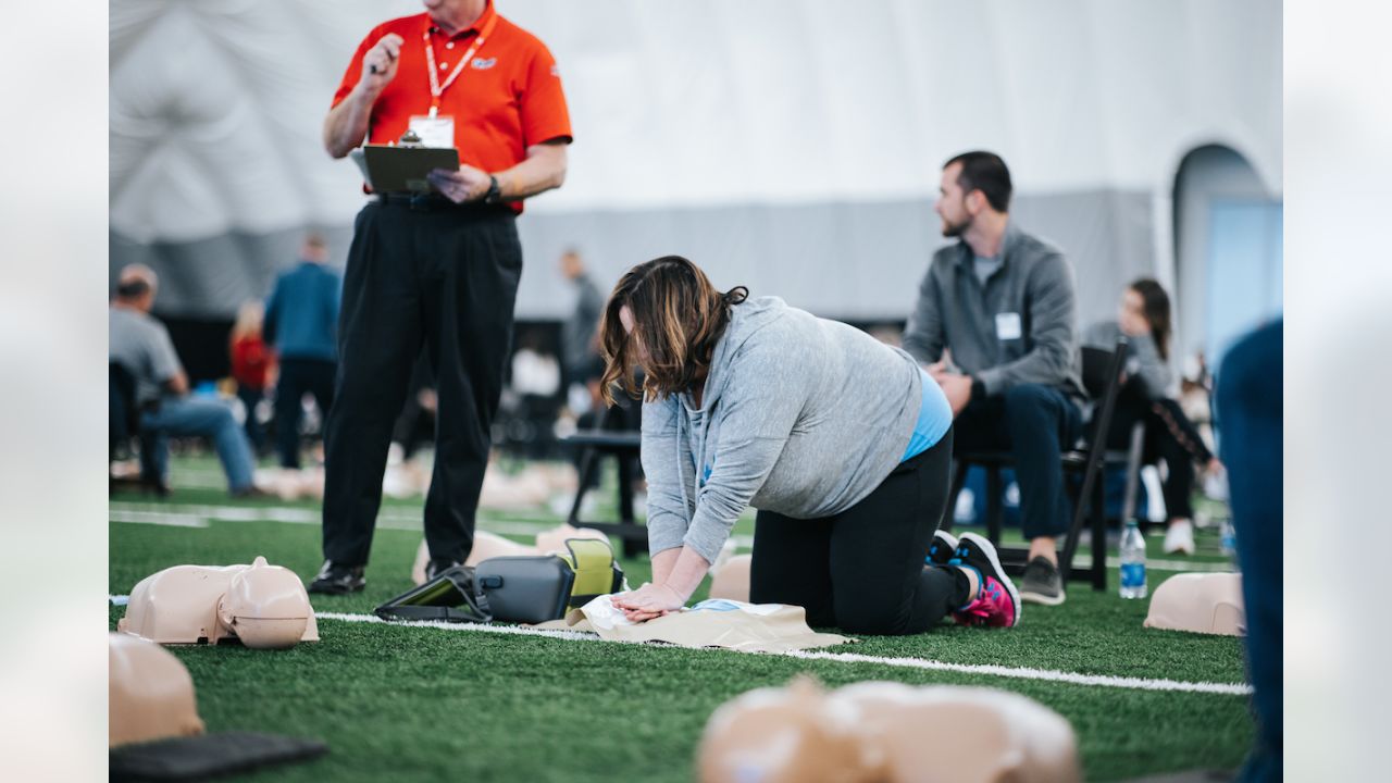 NFL Carolina Panthers players, PSL Owners and Tepper Sports & Entertainment  staff complete CPR training