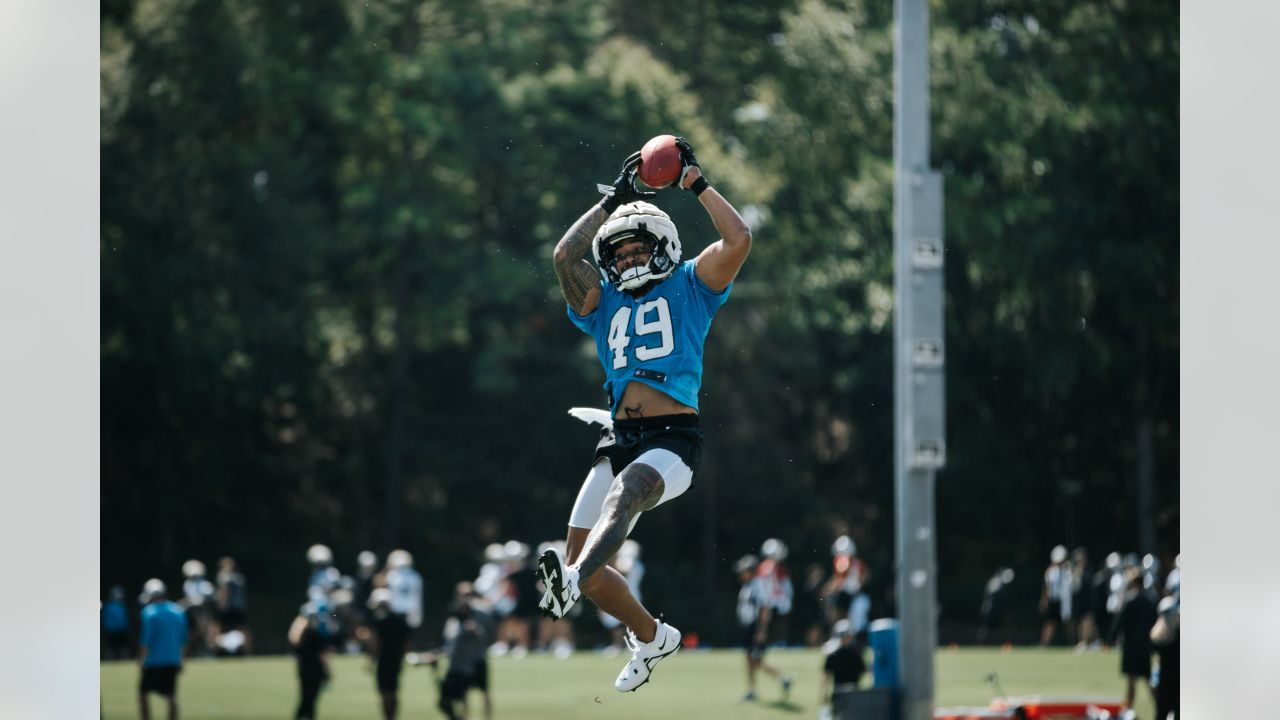 SPARTANBURG, SC - AUGUST 09: Carolina Panthers wide receiver DJ Moore (2)  during the Carolina Panthers training camp on August 09, 2022, at Wofford  College in Spartanburg, SC. (Photo by John Byrum/Icon