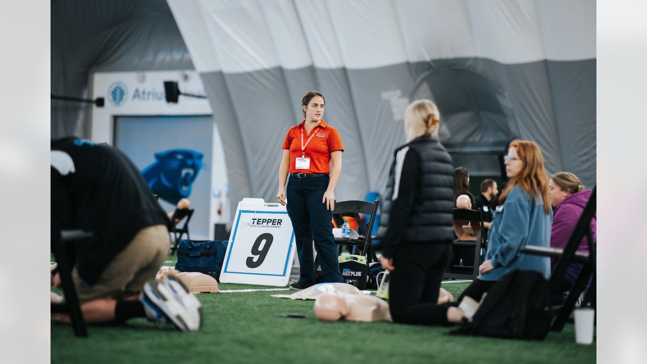 NFL Carolina Panthers players, PSL Owners and Tepper Sports & Entertainment  staff complete CPR training