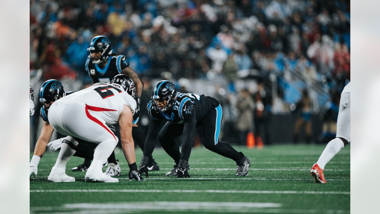 Carolina Panthers wide receiver Laviska Shenault Jr. runs for a touchdown  against the Atlanta Falcons during the first half of an NFL football game  on Thursday, Nov. 10, 2022, in Charlotte, N.C. (