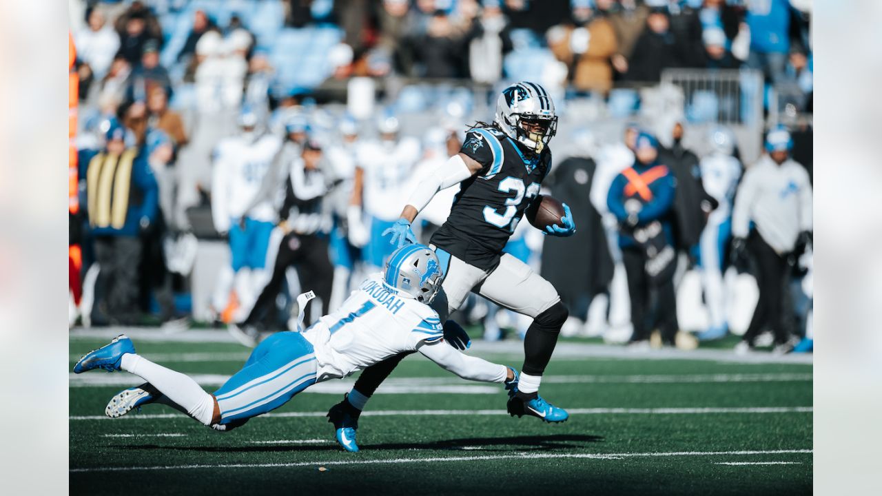 Carolina Panthers defensive back Xavier Woods gives Panthers key  fourth-down stop inside red zone with PBU on Detroit Lions wide receiver  Josh Reynolds