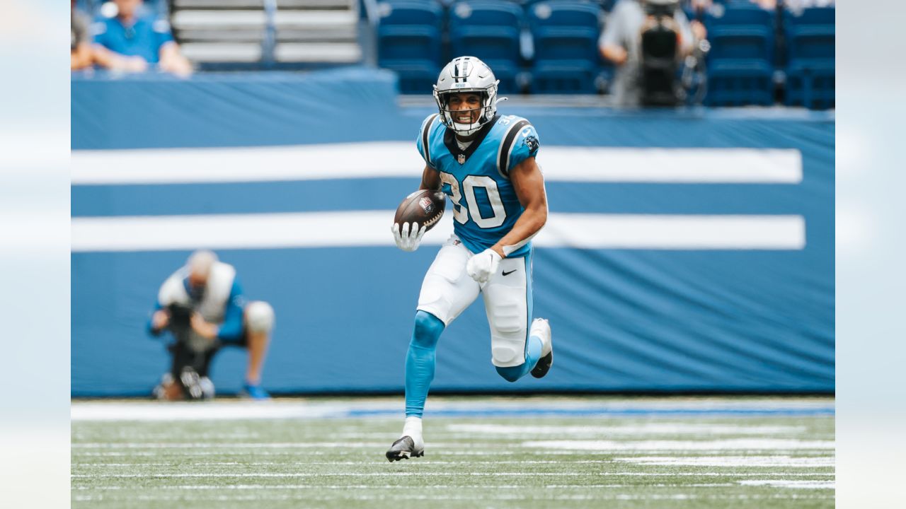 Carolina Panthers linebacker Frankie Luvu downs Indianapolis Colts  quarterback Jacob Eason for major 13-yard sack