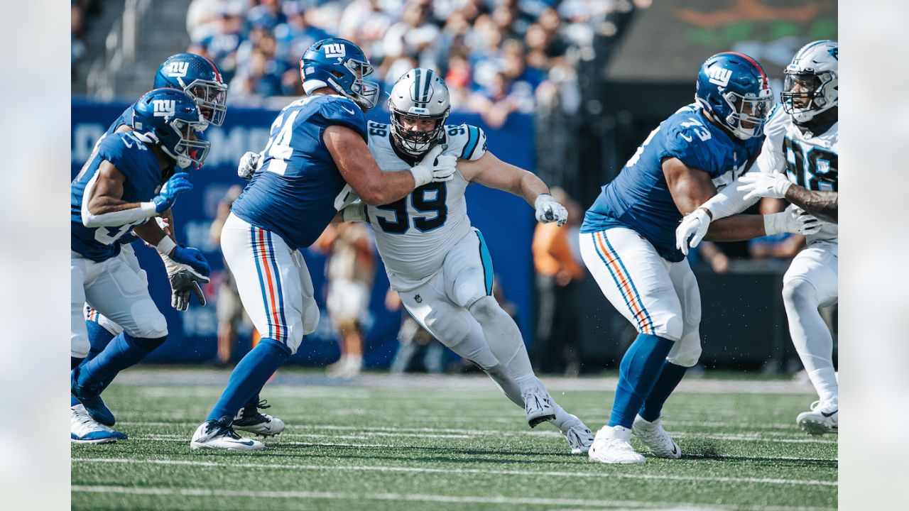 Carolina Panthers linebacker Arron Mosby (46) in action during an NFL  preseason football game against the Buffalo Bills, Saturday, Aug. 26, 2022,  in Charlotte, N.C. (AP Photo/Brian Westerholt Stock Photo - Alamy